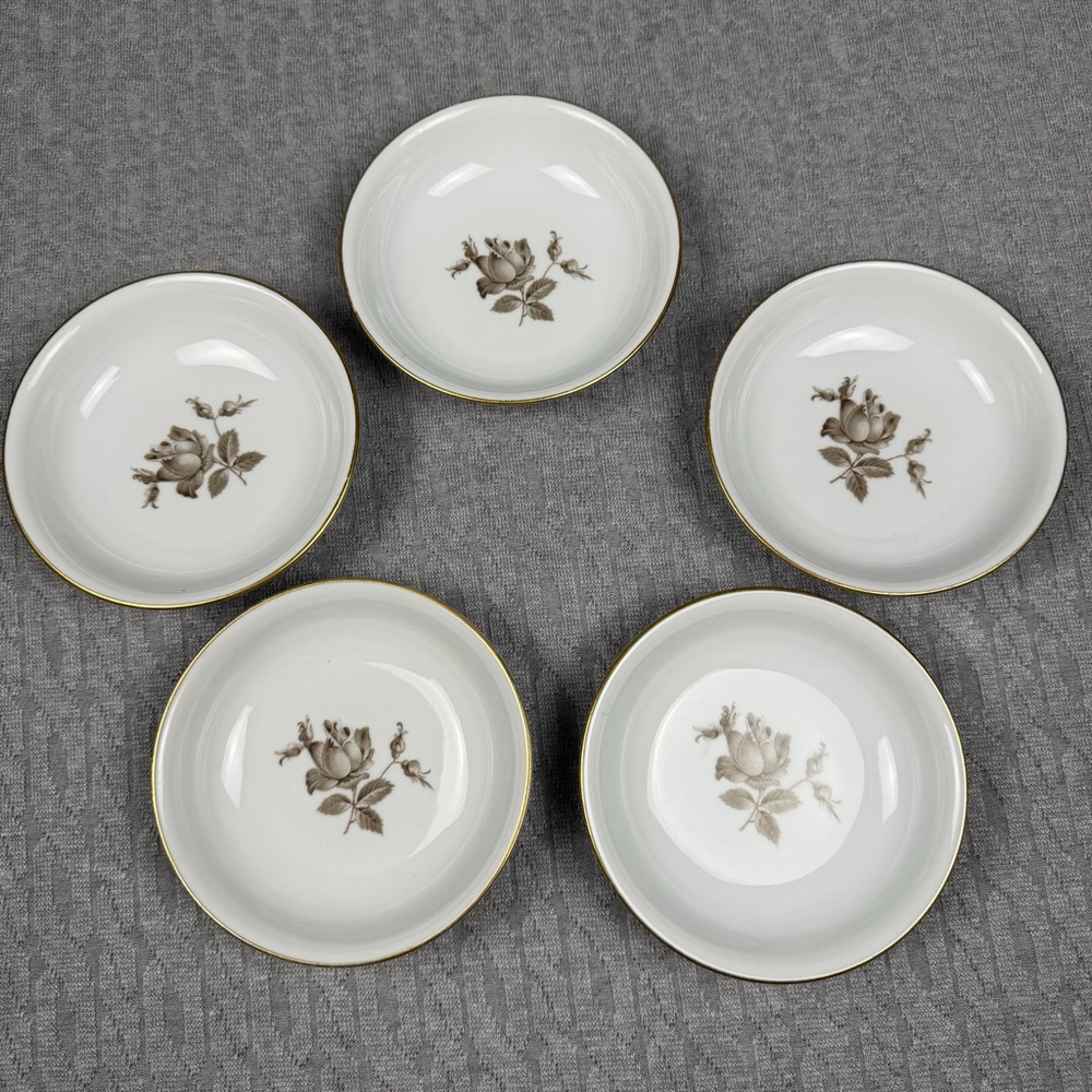 Vintage Royal Tettau Classic Rose Pattern Fruit/Dessert Bowls Bavaria Germany